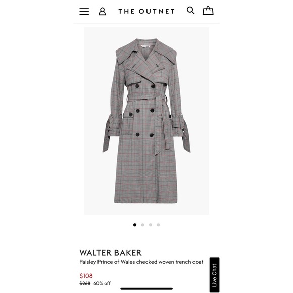 Walter Baker plaid print trench coat - Picture 6 of 6